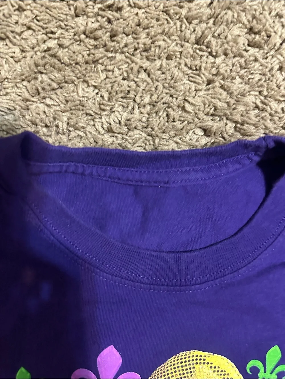 Vintage Cat Mardi Gras “triple purple” shirt 00s size medium